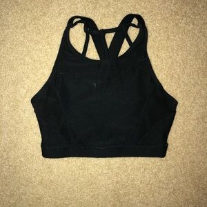 Black cross back sports bra